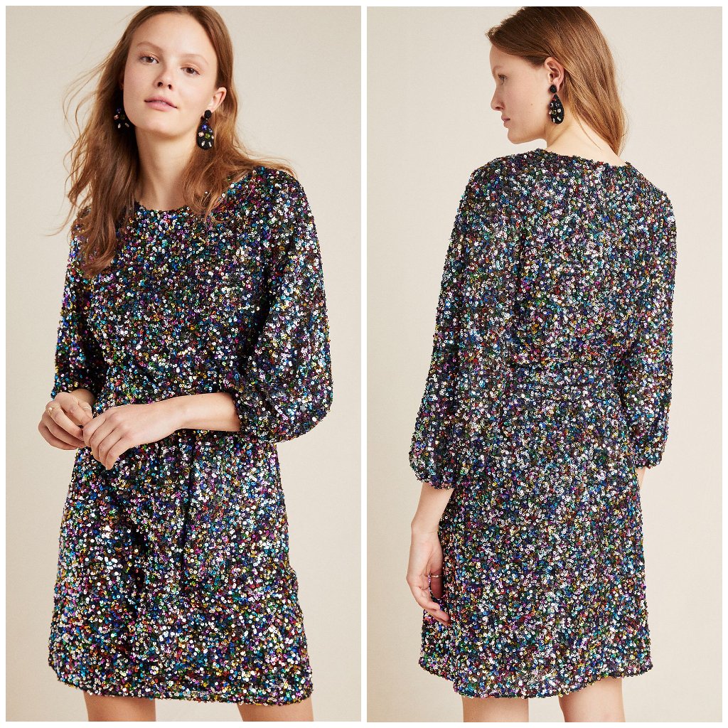 Nwt Anthropologie Shoshanna Sequined Mini Dress